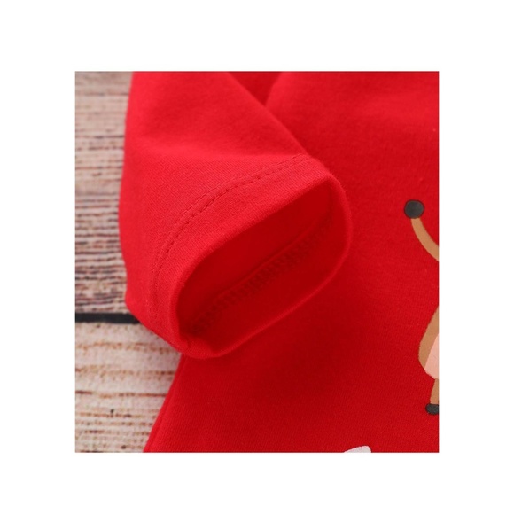 Red Onsie Romper 1st Christmas Baby Boy Girl - Picture 5 of 8